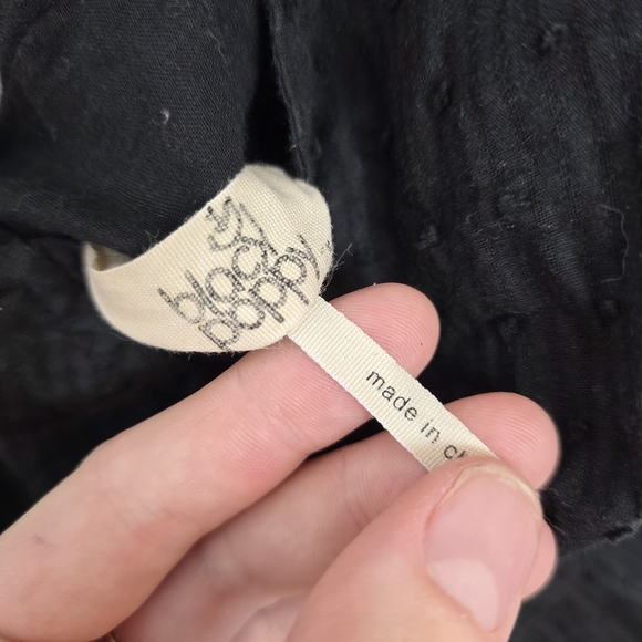 Black Poppy Babydoll Fit & Flare Girly Lightweight Romantic Mini Dress Sz Small - Picture 5 of 10